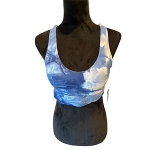 Zyia Tie-Dye Strappy Sports Bra Blue Yoga Workout Women’s size XL